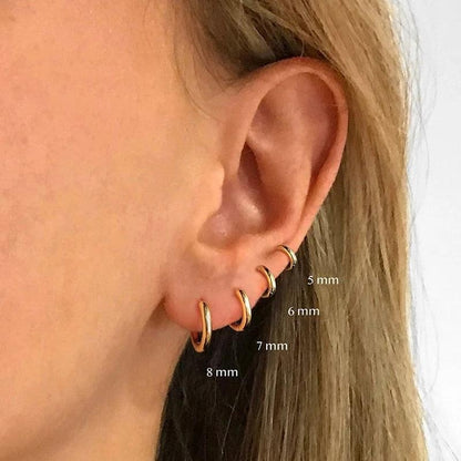 Aide 925 Sterling Silver Rose Gold Small Hoop Earrings For Women - BestShop