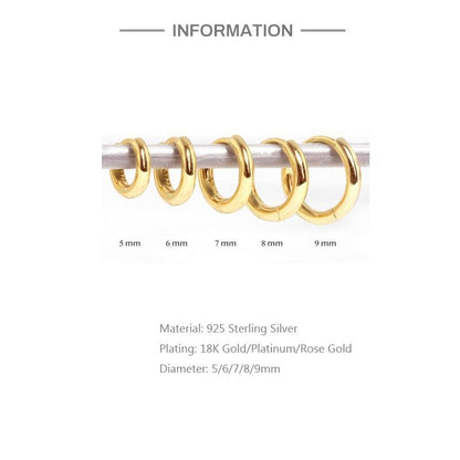 Aide 925 Sterling Silver Rose Gold Small Hoop Earrings For Women - BestShop