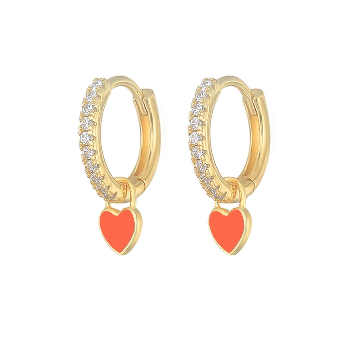 Aide Silver Color Hoop Earrings With Cute Candy Neon Color - BestShop