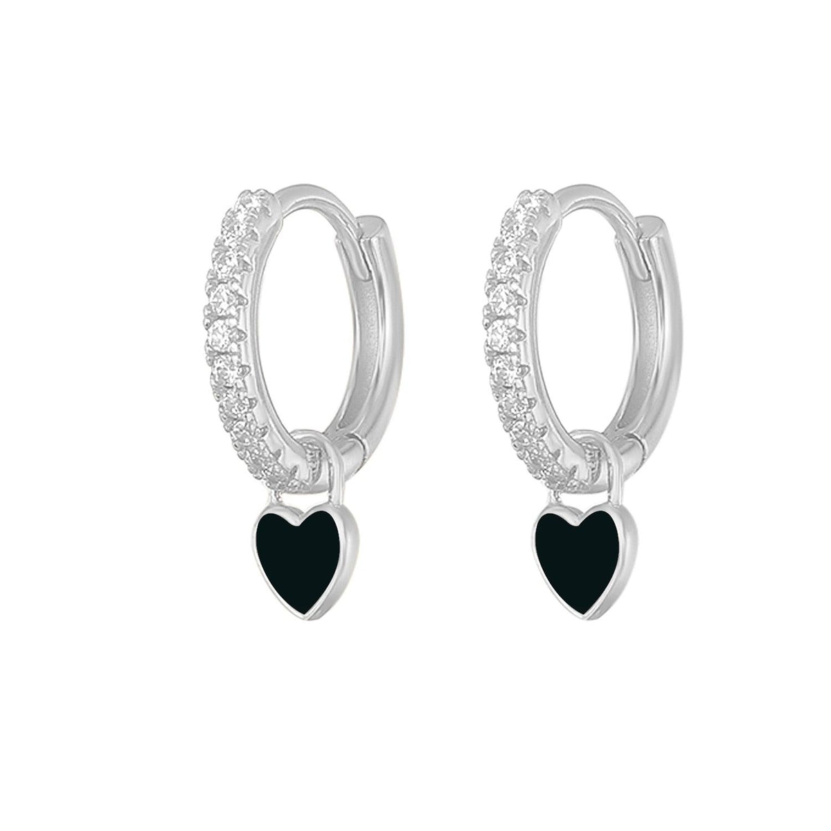 Aide Silver Color Hoop Earrings With Cute Candy Neon Color - BestShop
