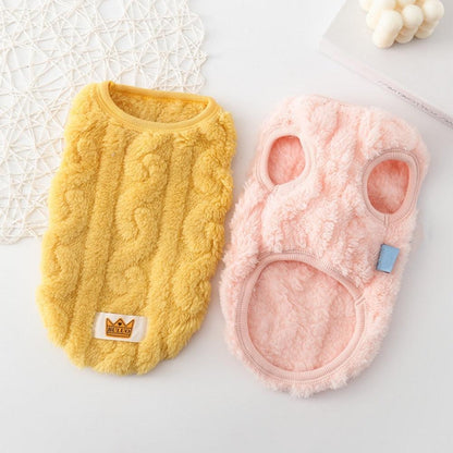 Cute Wavy Double-sided Fleece Pullover Pet Clothes - BestShop