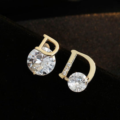 D letter diamond Earring - BestShop