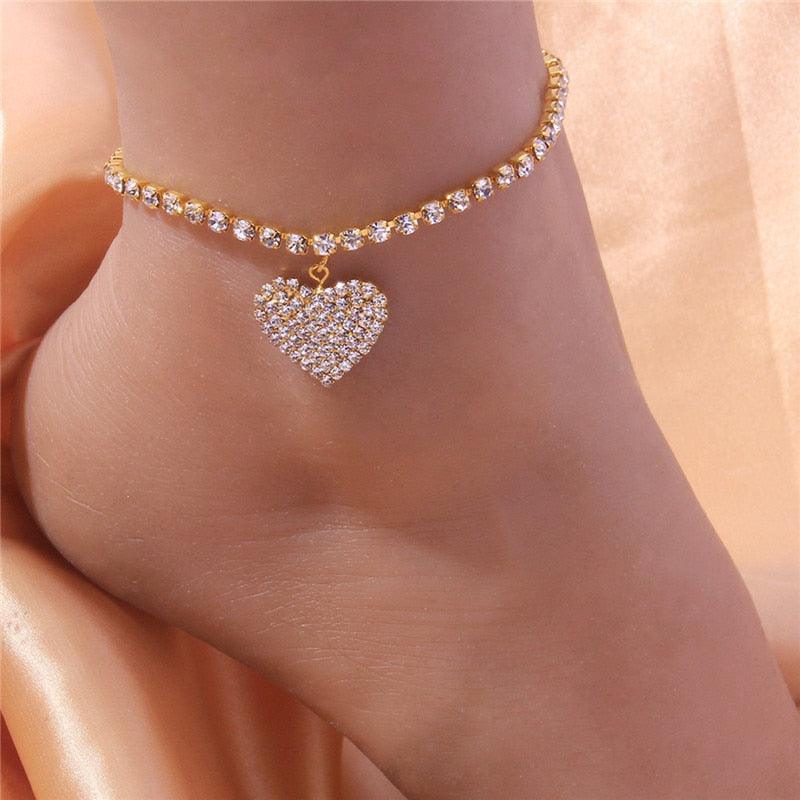Huitan Rhinestone Chain Women Anklets - BestShop