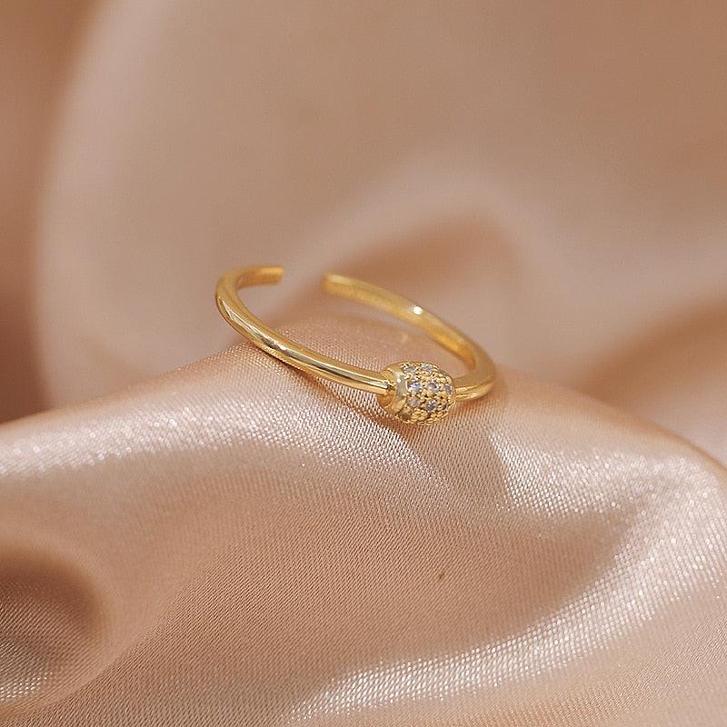 Luxury Gold Color Pearl Zircon Rings for Woman - BestShop