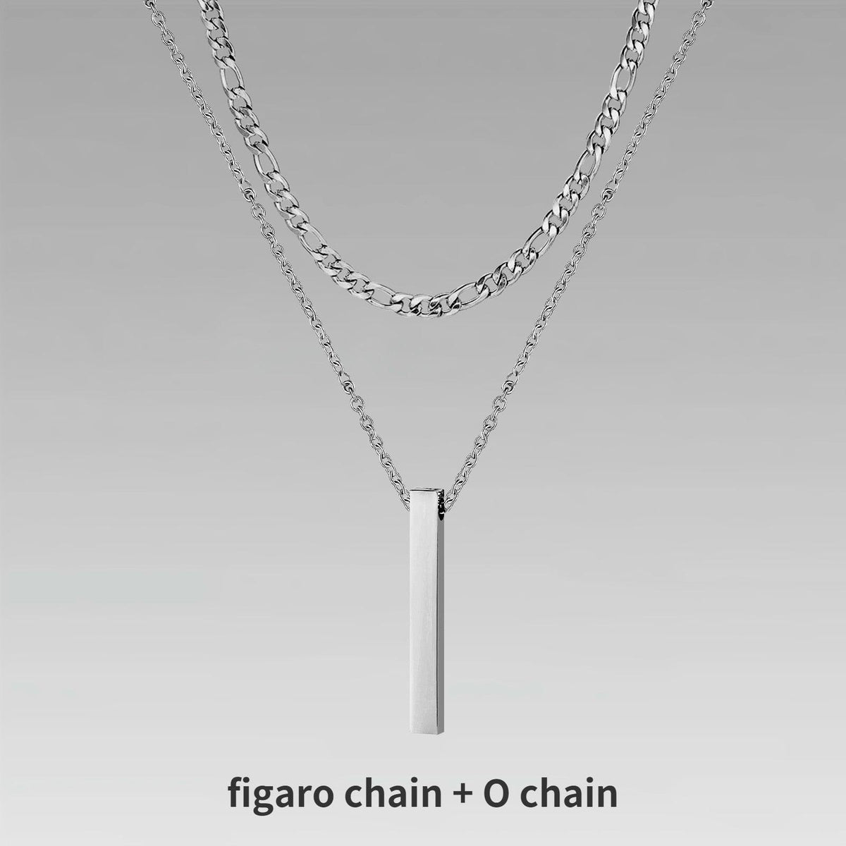 Vnox 3D Vertical Bar Necklaces for Men - BestShop