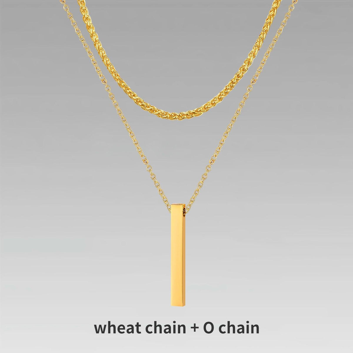 Vnox 3D Vertical Bar Necklaces for Men - BestShop