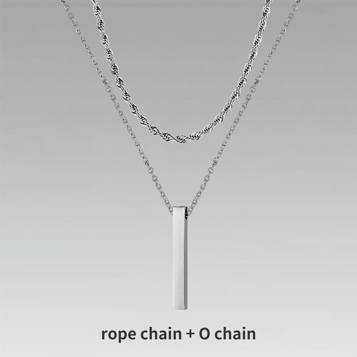 Vnox 3D Vertical Bar Necklaces for Men - BestShop