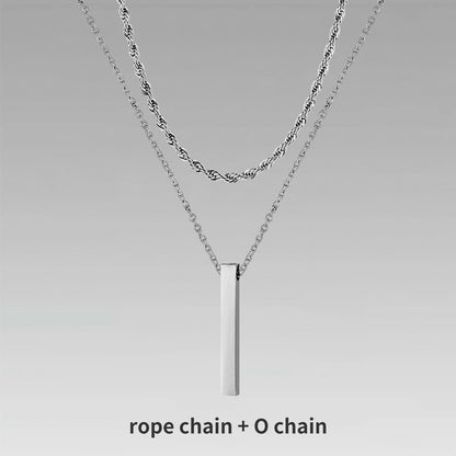 Vnox 3D Vertical Bar Necklaces for Men - BestShop