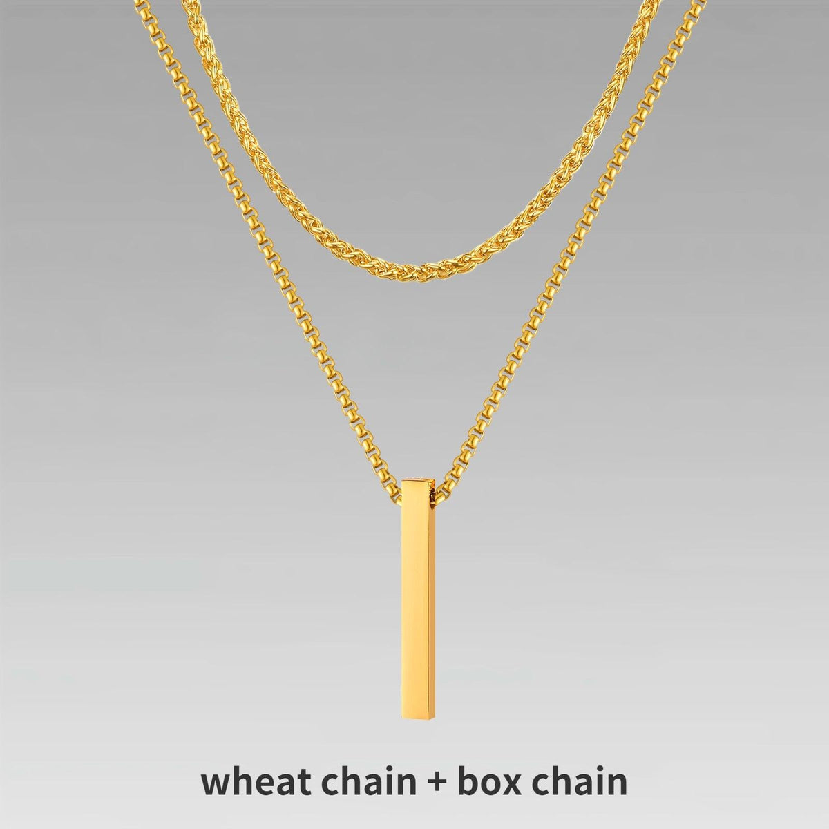 Vnox 3D Vertical Bar Necklaces for Men - BestShop