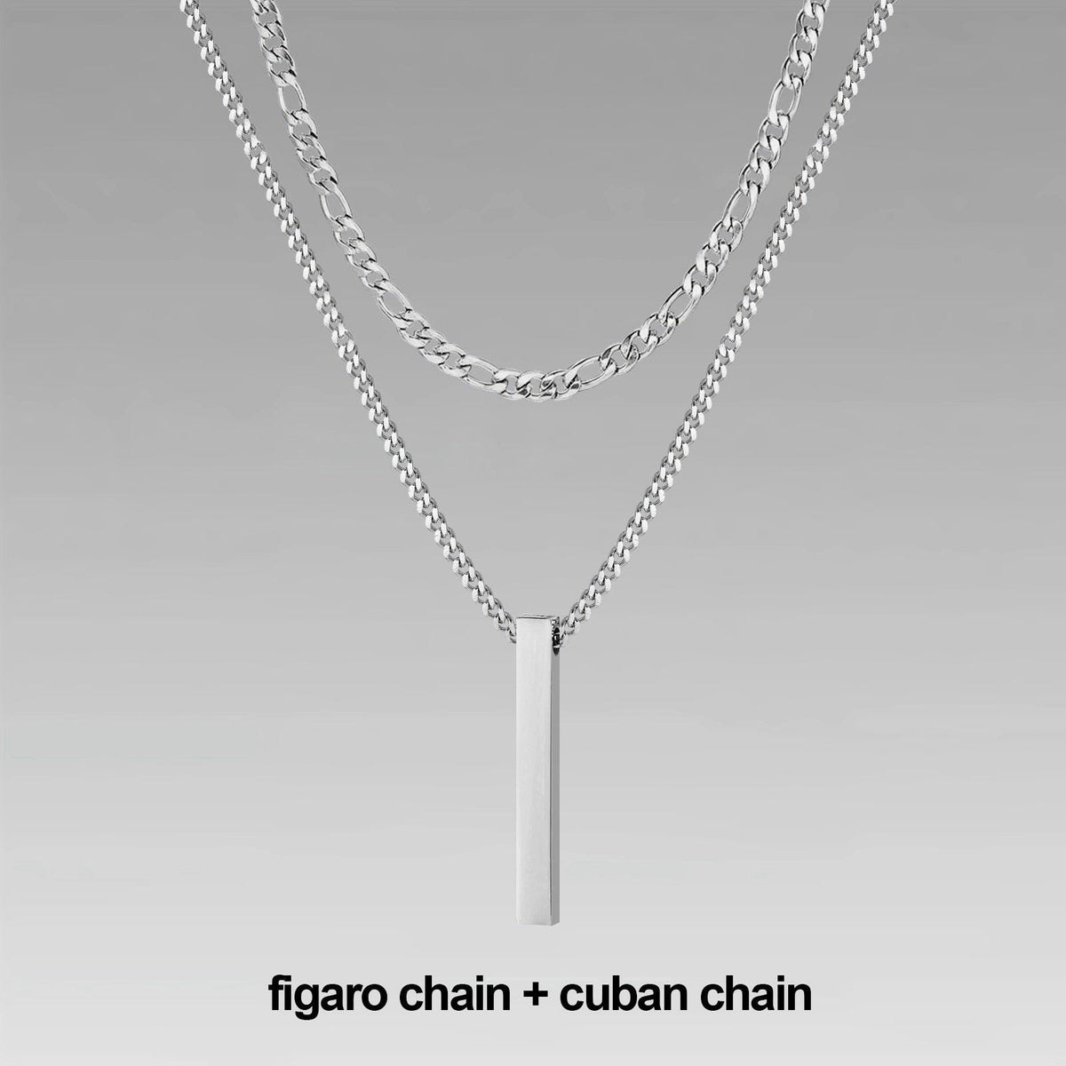 Vnox 3D Vertical Bar Necklaces for Men - BestShop