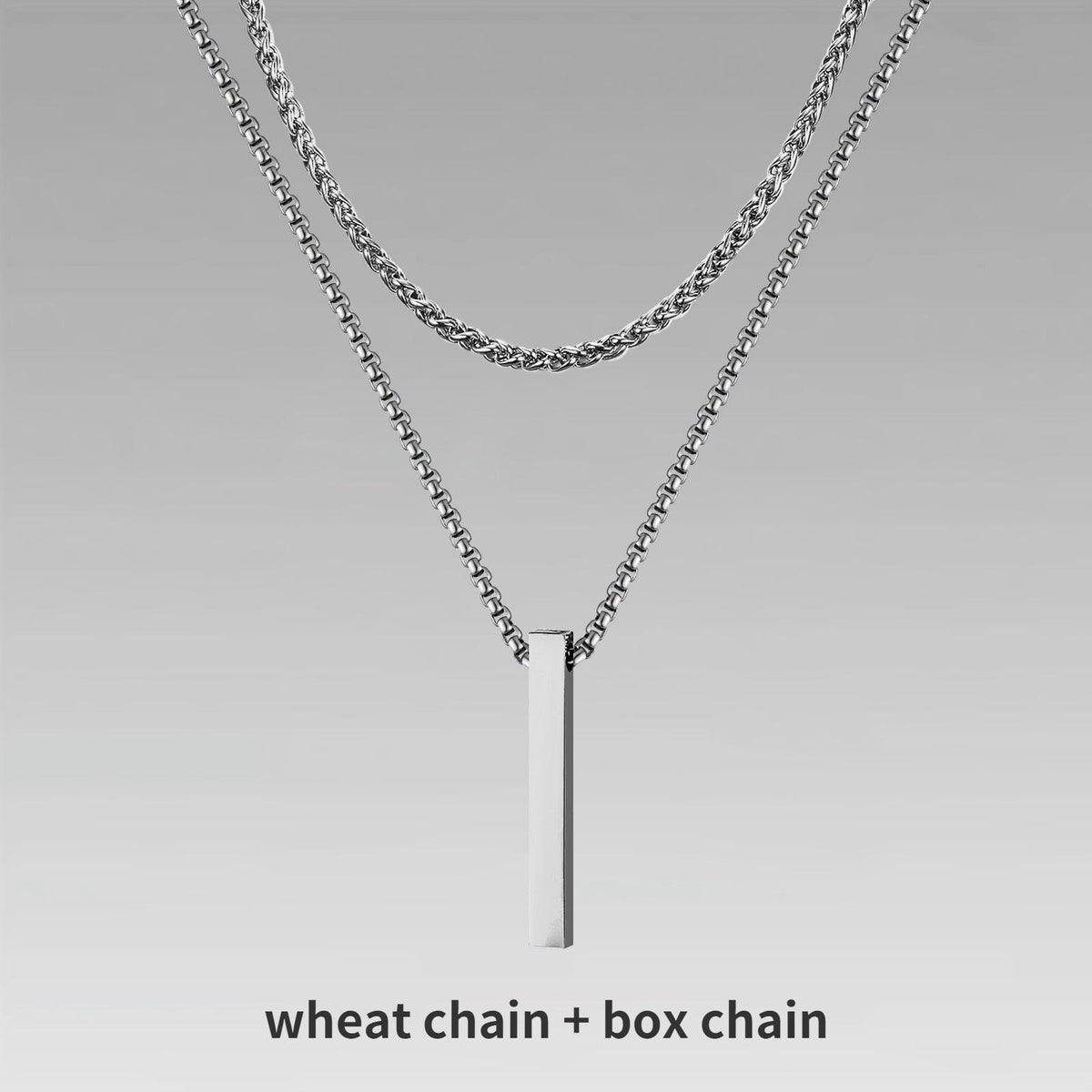 Vnox 3D Vertical Bar Necklaces for Men - BestShop