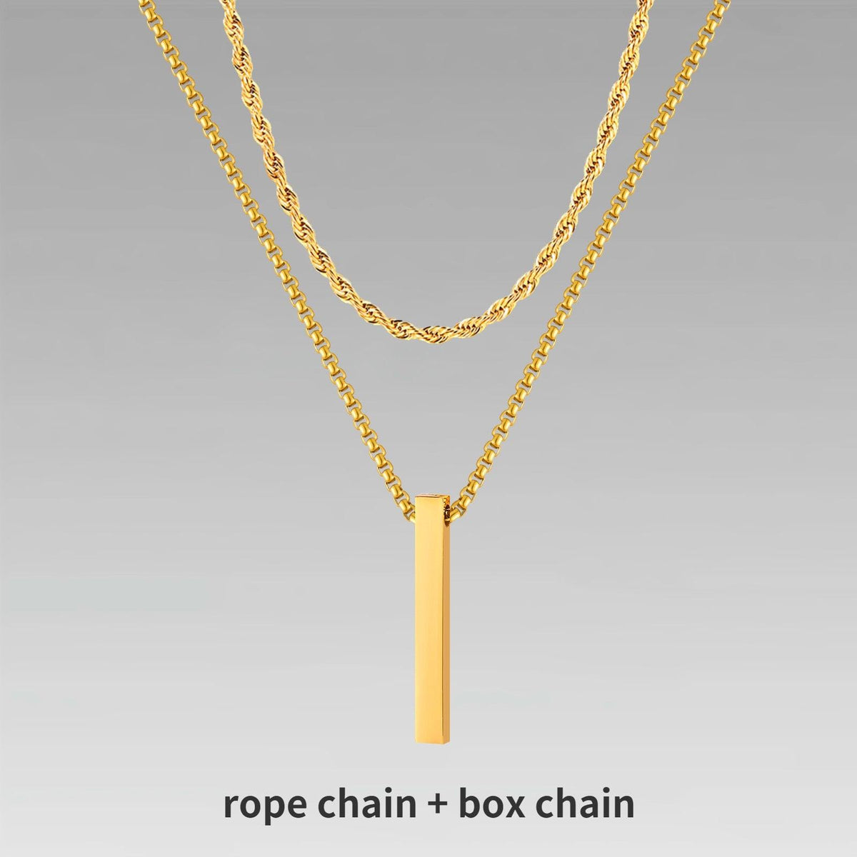 Vnox 3D Vertical Bar Necklaces for Men - BestShop