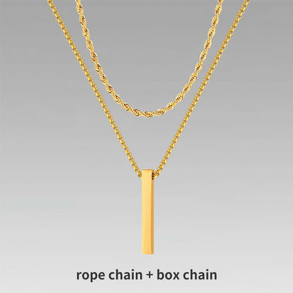 Vnox 3D Vertical Bar Necklaces for Men - BestShop