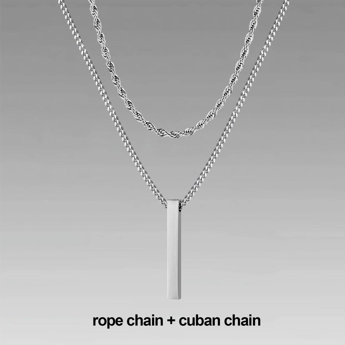 Vnox 3D Vertical Bar Necklaces for Men - BestShop