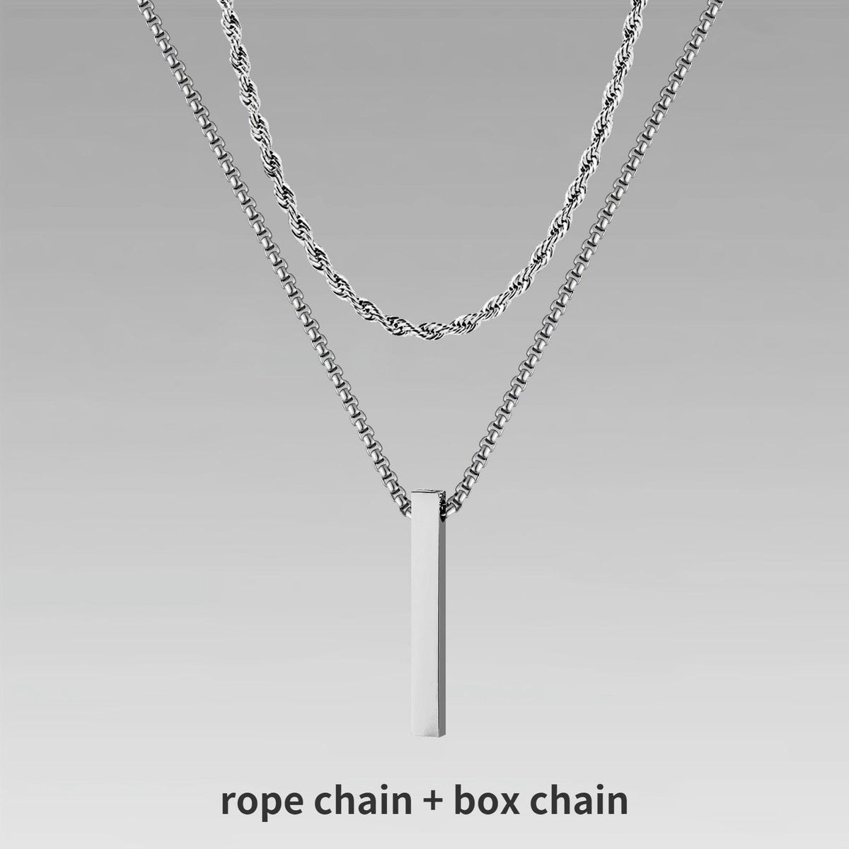 Vnox 3D Vertical Bar Necklaces for Men - BestShop